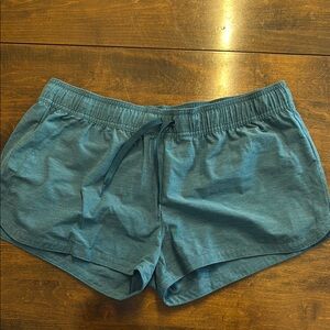 Prana Blue Coverup Shorts Lightweight Elastic Waist